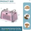 Cat Carrier, Pet Carrier Airline Approved, Cat Travel Carrier for Small and Medium Cats Under 12 Lbs, Soft Sided Kitten Carrier with Cozy Extendable Mat, Cat Carrier Bag, Pink