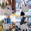 Carrying Bag for Cats Portable Pet Soft Side Tote Bag Foldable Travel Pet Shoulder Bag Adjustable Hole Pet Carrying Bag Sturdy Lightweight Wearable Solid Color Pet Shopping Bag