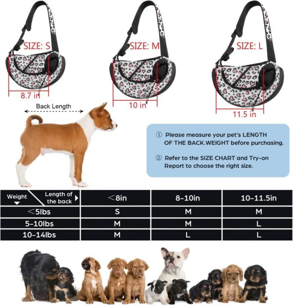 Pet Dog Sling Carrier Breathable Mesh Sling Bag Safe Hands Free Adjustable Dog Satchel for Small Dogs Cats to Outdoor Travel