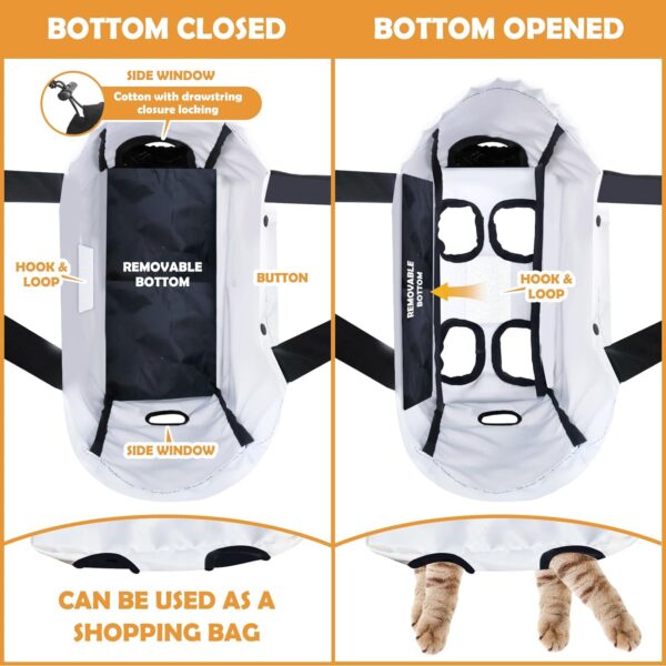 Carrying Bag for Cats Portable Pet Soft Side Tote Bag Foldable Travel Pet Shoulder Bag Adjustable Hole Pet Carrying Bag Sturdy Lightweight Wearable Solid Color Pet Shopping Bag