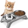 71x4CEp0nML._AC_SL1500 Elevated Dog Bowls, 4 Height Adjustable Raised Dog Bowl Stand with 2 Thick 50oz Stainless Steel Dog Food Bowls Non-Slip Dog Feeder for Large Medium Dogs Adjusts to 3.7″, 9.2″, 10.75″, 12.36″ Black