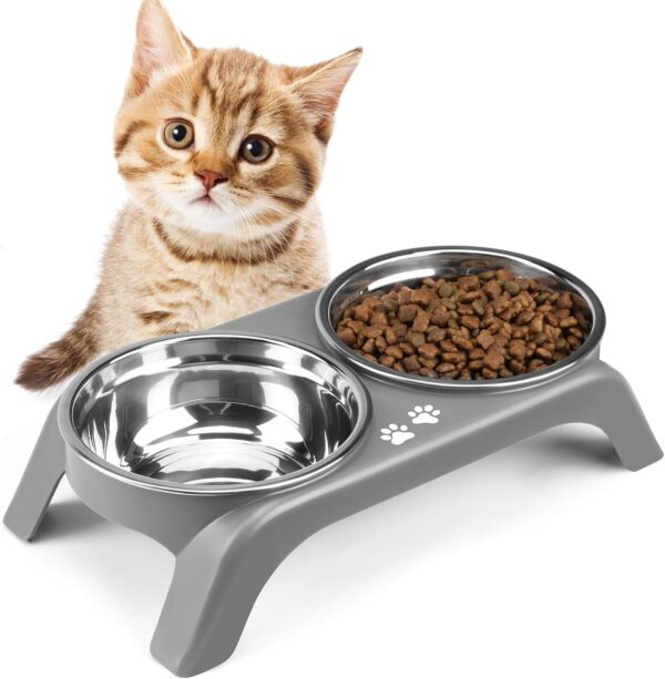 71x4CEp0nML._AC_SL1500 Elevated Dog Bowls, 4 Height Adjustable Raised Dog Bowl Stand with 2 Thick 50oz Stainless Steel Dog Food Bowls Non-Slip Dog Feeder for Large Medium Dogs Adjusts to 3.7″, 9.2″, 10.75″, 12.36″ Black