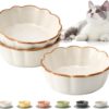 71x4Y1UfuTL._AC_SL1500 SIDUCAL Cat Bowls – 3 Pieces Cat Food Bowl Cat Dishes with Silicone Non-Slip Mats, 5 Inches Cat Bowls for Indoor Cats, Ceramic Cat Food and Water Bowl Set Gift for Pet Lovers – White