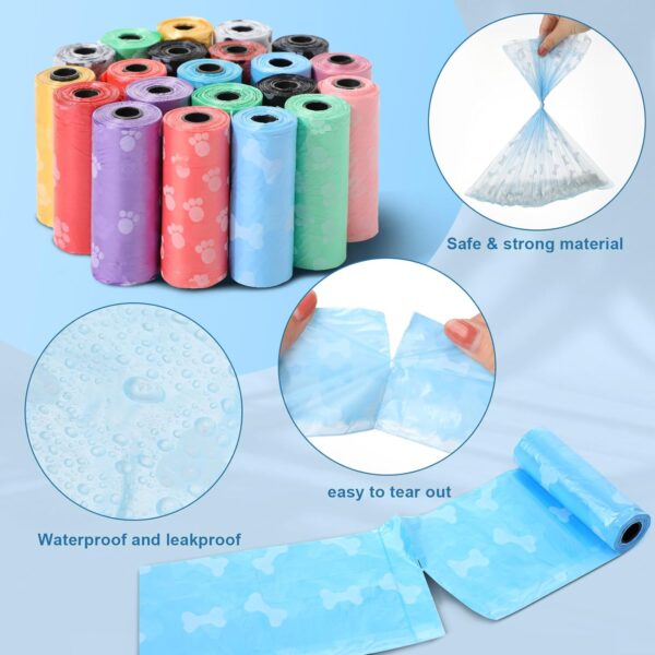 71zR1sEnzeL._AC_SL1500 1270 Pcs Pet Supplies Include 1260 Dog Pet Waste Bags and 10 Dispenser, Plastic Leak Proof Dog Bags for Poop Tear Resistant Dog Trash Bags for Puppy Outdoor Walking Travel Supplies, 15 Pcs/Roll