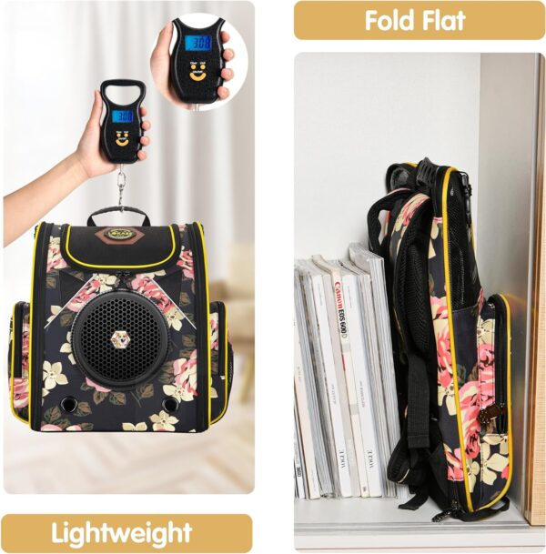 81-3x00wAnL._AC_SL1500 Cat Backpack Carrier Airline Approved Carrier Backpack for Small Dog Carrier with Ventilated Design Collapsible and Waterproof, Pet Carrier Backpack with Washable Pad for Travel/Outdoor-Floral