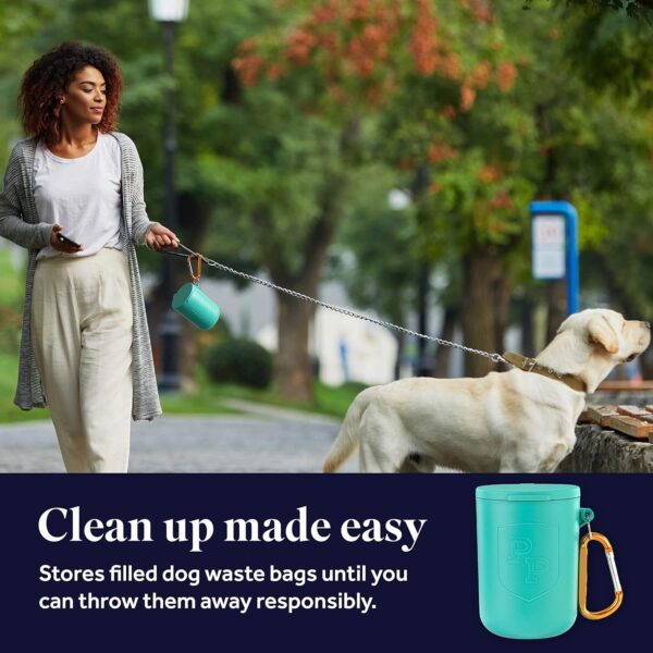 [2-Pack] Pet Prep Academy – Dog Doo Dumpster – Dog Poop Holder for Leash – Used Poop Bag Holder for Hiking, Camping, and Walks – Locks in Foul Odors – Handy Carabiner Clip