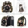 Cat Backpack Carrier Airline Approved Carrier Backpack for Small Dog Carrier with Ventilated Design Collapsible and Waterproof, Pet Carrier Backpack with Washable Pad for Travel/Outdoor-Floral