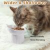 81J-xm1sxbL._AC_SL1500 Ceramic Raised Cat Bowl,Tilted Raised Cat Bowl Anti Vomit Cat Bowls for Indoor Cats Whisker Friendly Pet Feeder for Cats Puppies, Microwave and Dishwasher Safe