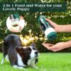 81Pjk5VfWsL._AC_SL1500_695d3453-e548-48cd-82c9-e82a4436911c Upgraded Dog Water Bottle, Portable Dog Cat Puppy Pet Water Dispenser Feeder with Drinking Cup and Food Container Leak Proof for Outdoor Walking, Travel, Hiking 12OZ