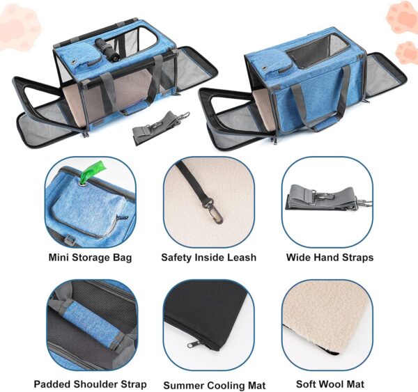 81Vgy5h_FwS._AC_SL1500 Pet Carrier for Large and Medium Cats, Soft-Sided Pet Carrier for Big Medium Cats and Puppy, Dog Carriers Cat Carriers Pet Privacy Protection Travel Carriers