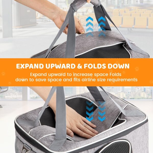 Cat Carrier Soft for 2 Kitten Cats 16x12x11 inches Small Pet Dog Carrier Pet Carrier Airline Approved, Foldable Traval Cat Carrying Bag Under 20lbs