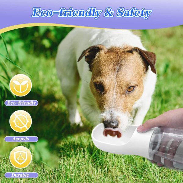 81fFswH_qL._AC_SL1500_0afe41e7-daac-4aed-aa8f-36d8efbbe13e Dog Water Bottle with Food Container, Leak Proof Portable Dog Water Bowl, Drinking Feeder & Dish Bowl, Unique Dog Travel Accessories for Yorkie Chihuahua Walking, Hiking (19oz White)