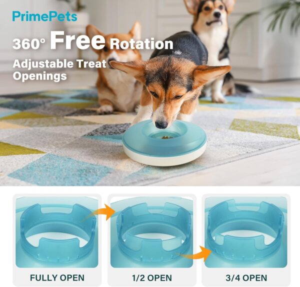81gDj-pCy6L._AC_SL1500 PrimePets Pet Slow Feeder Bowls, Interactive Wobble Dog Food Dispenser, Treat Dispenser Toy, Pet Food Bowl for Dogs Cats Up to 3 Cups for Small, Medium and Large Dog