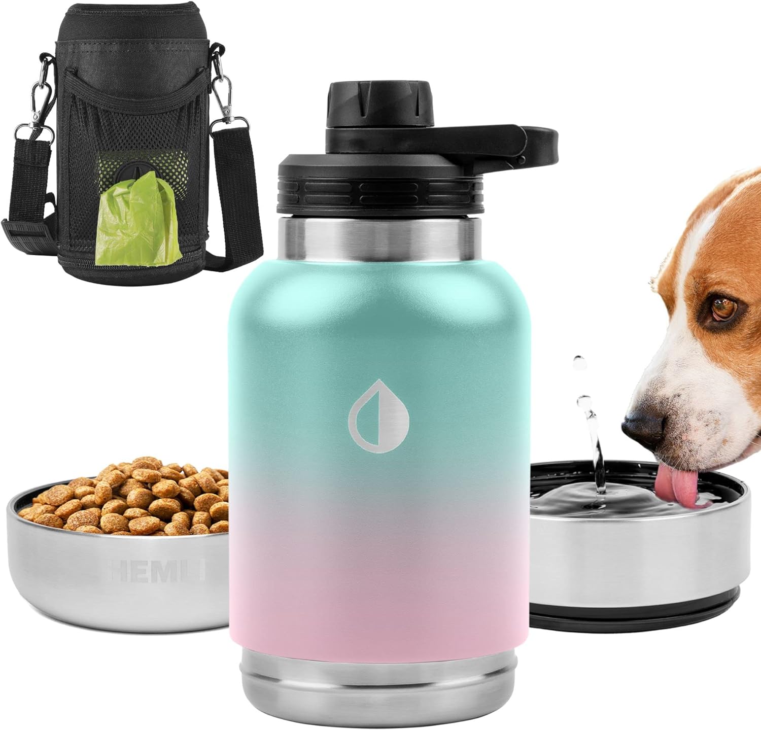 32 oz. Portable Dog Water Bottle, Dog Travel Water Bottle, Portable Water Bowl for DogsDog Water Bottle for Walking
