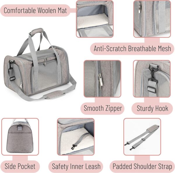 91frRuu4xyL._AC_SL1500 Pet Carrier, Soft Cat Carrier,Pet Travel Carrier, Dog Soft-Sided Carriers