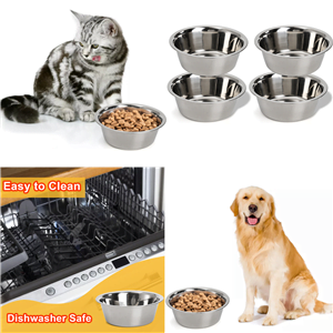 DEAYOU 4-Pack Stainless Steel Dog and Cat Bowl