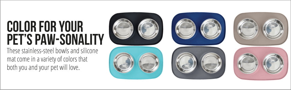 Pet bowls and feeding mat